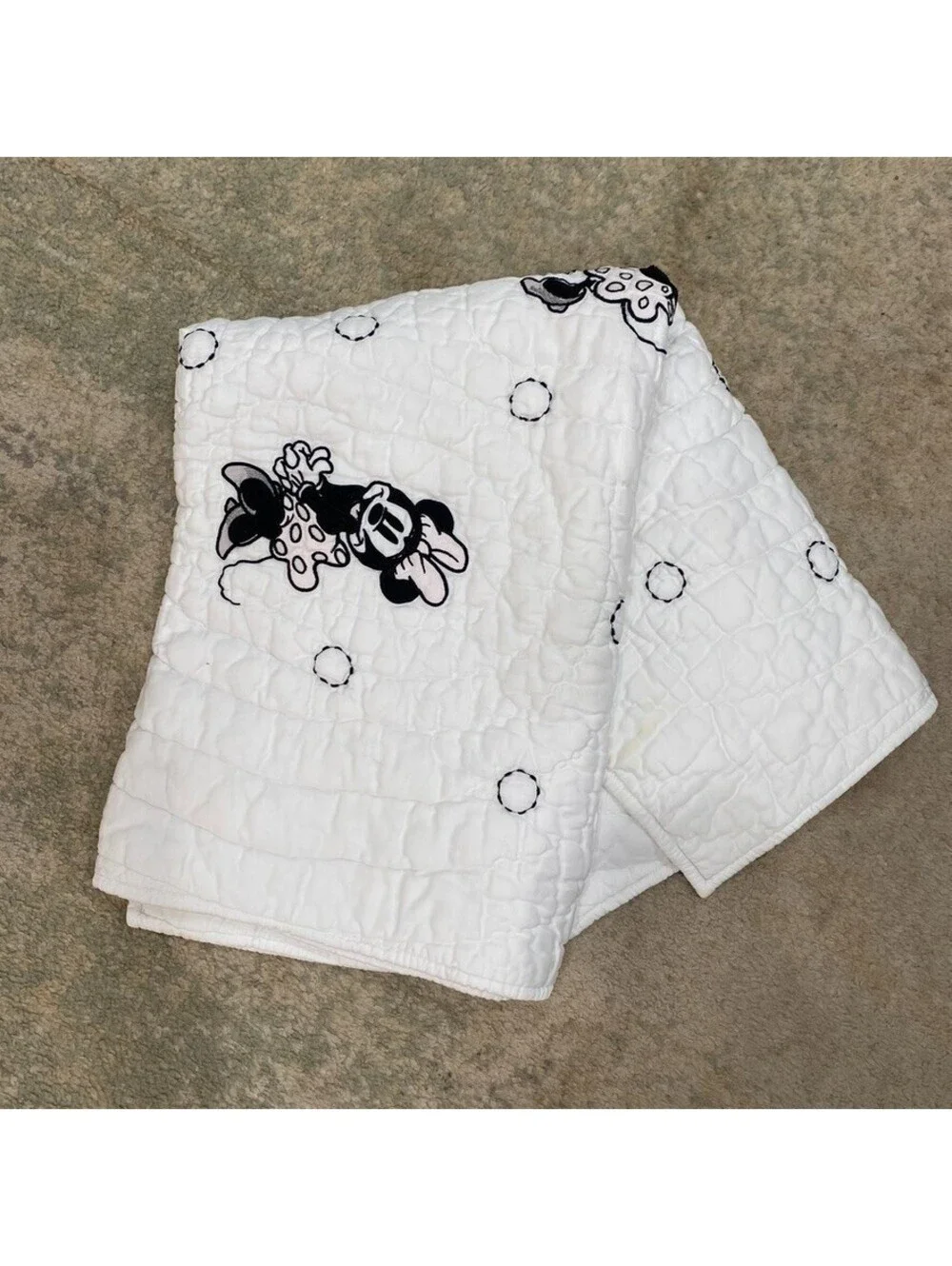 Pottery Barn Kids Disney Mickey Mouse Baby Quilt Multi Toddler 46